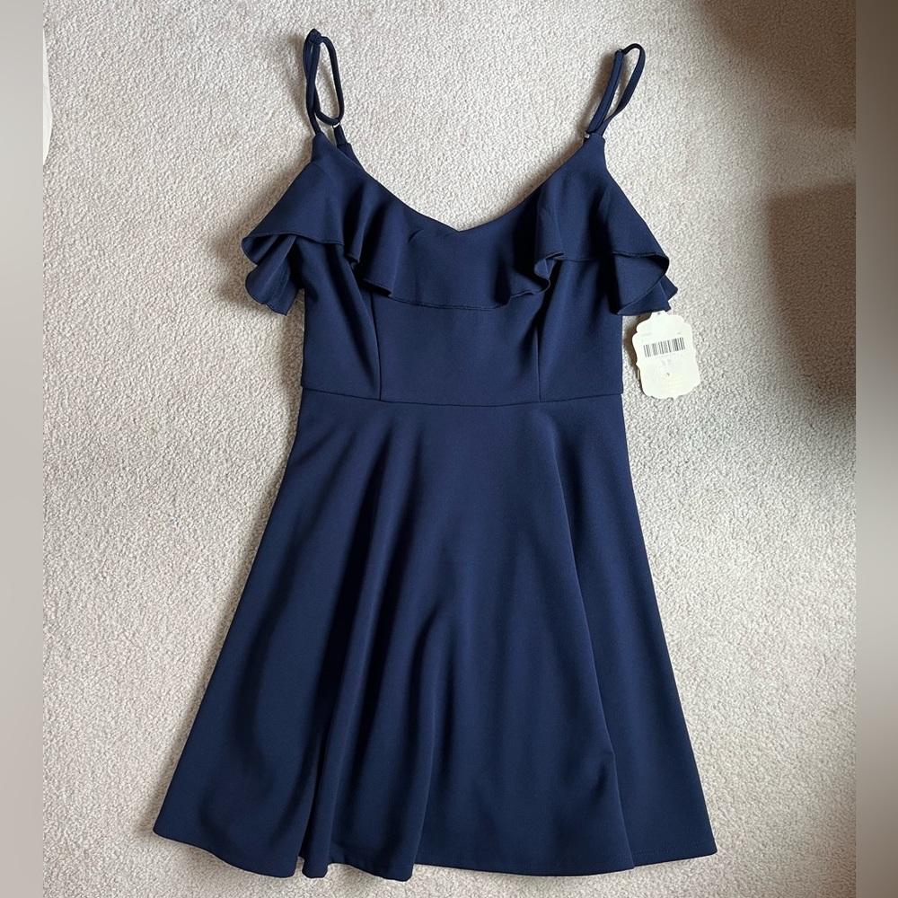 Altar’d State Navy Blue Spaghetti Strap Dress